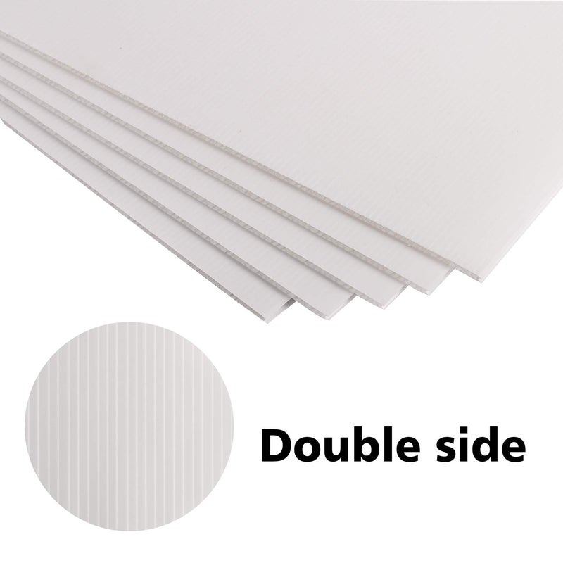 T-Sign Corrugated Plastic Sheet for Indoor and Outdoor Use - 3/16 Inch Thick Poster Board, 24x36 Inches - Pack of 5 White Plastic Board Sheets - Waterproof Coroplast Sheets and Lightweight Blank Yard Signs - Image 5